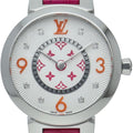Louis Vuitton Tambour Slim PM Watch 28 Diamond Fuchsia &orange