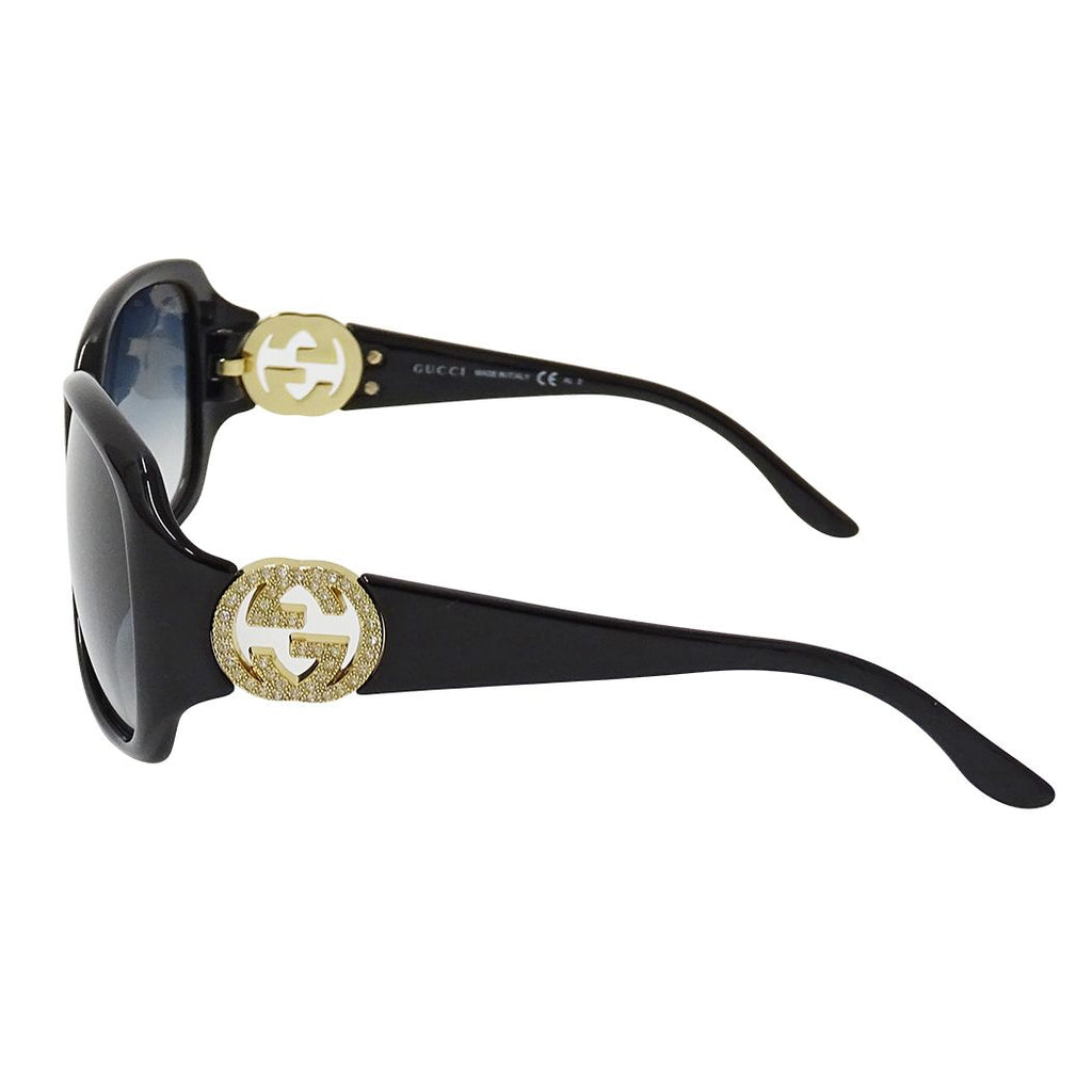 Gucci Sunglasses Black Blue Rhinestone Gradient Eyewear — view 4