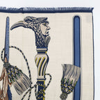 Hermes Heaven Rectangle Katsouna Shawl Cashmere Silk Beige Multicolor Scarf — view 3