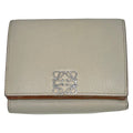 Loewe Trifold Wallet Gray Beige Leather