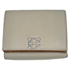 Loewe Trifold Wallet Gray Beige Leather