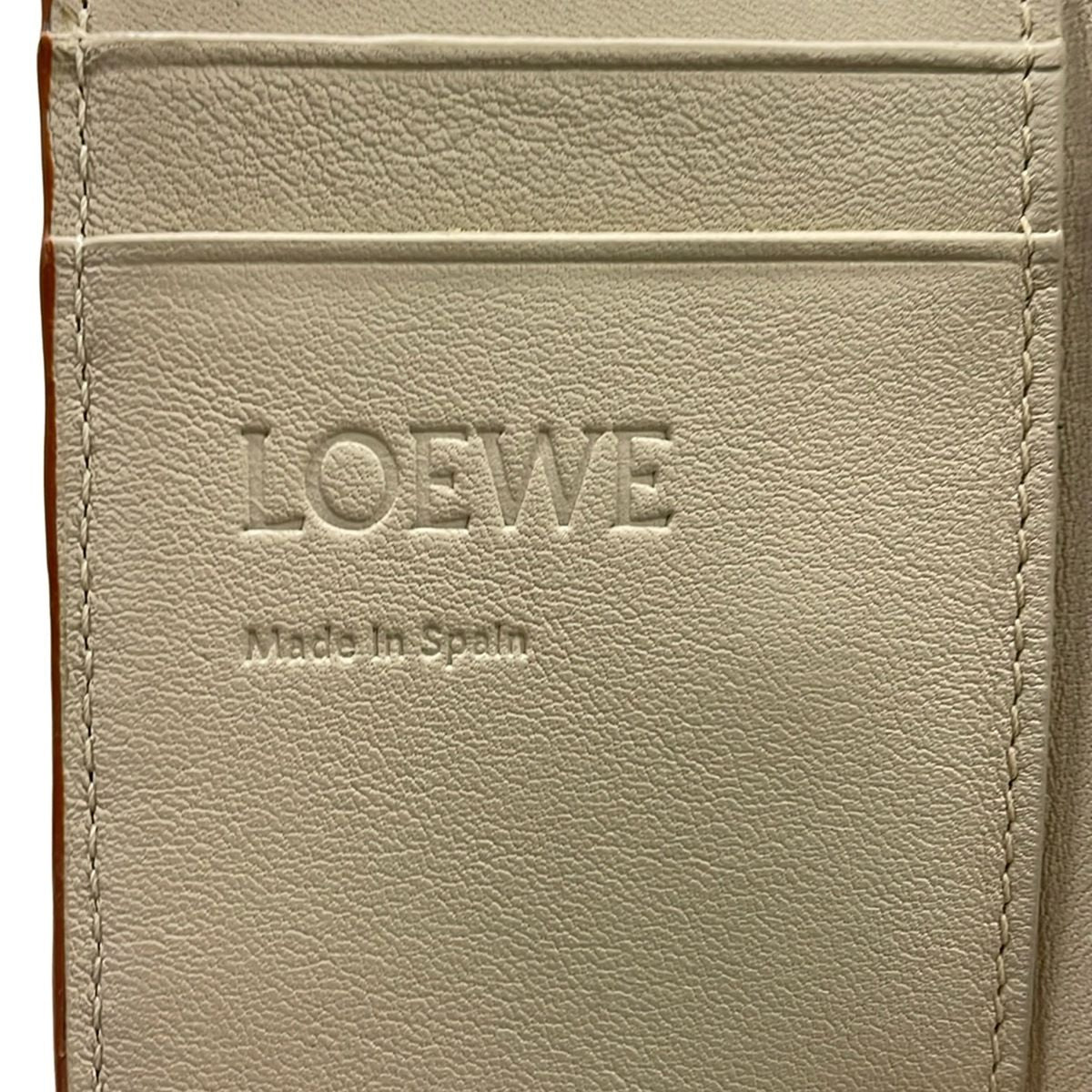 Loewe Trifold Wallet Gray Beige Leather — view 5
