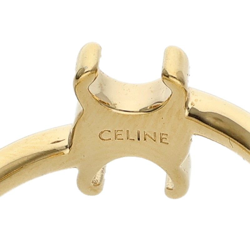 Celine Asymmetric Hoop Triomphe Logo Earrings — view 3
