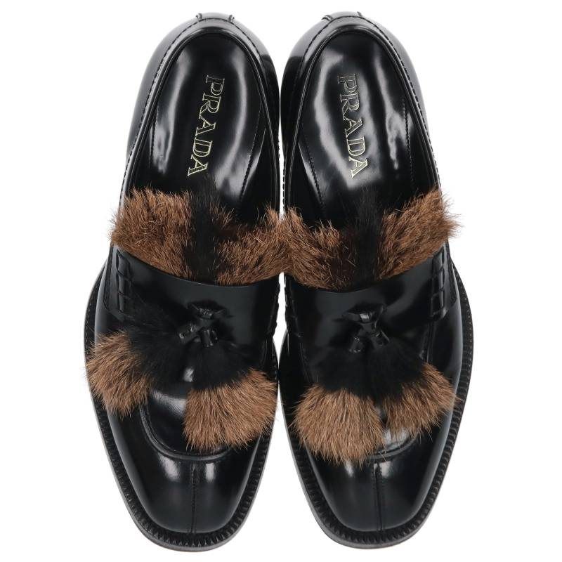 Prada Fur Tassel Loafers — view 4