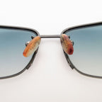 Prada Sunglasses Metal Frame Half Rim Gradient Lens Gunmetal Eyewear — view 4