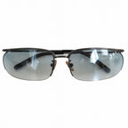 Prada Sunglasses Metal Frame Half Rim Gradient Lens Gunmetal Eyewear