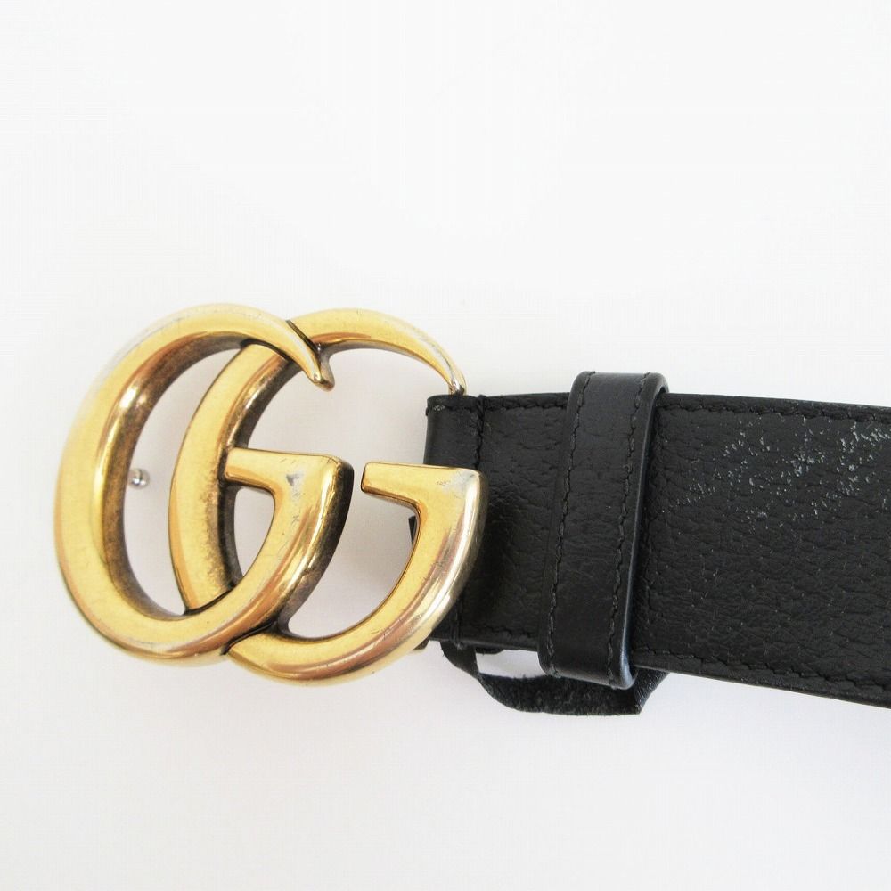 Gucci Belt Double Shiny Buckle Wide Black 85.34 — view 5