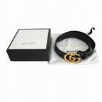 Gucci Belt Double Shiny Buckle Wide Black 85.34 — view 6