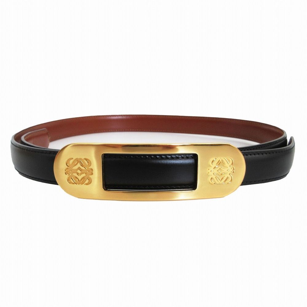 Loewe Belt Anagram Logo Buckle Reversible Black