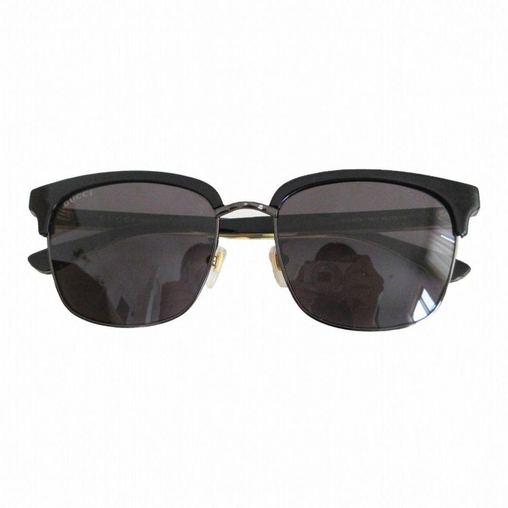 Gucci Sunglasses Side Logo Sherry Frame Black Gold 56 Eyewear