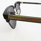 Gucci Sunglasses Side Logo Sherry Frame Black Gold 56 Eyewear — view 8