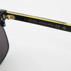 Gucci Sunglasses Side Logo Sherry Frame Black Gold 56 Eyewear — view 5