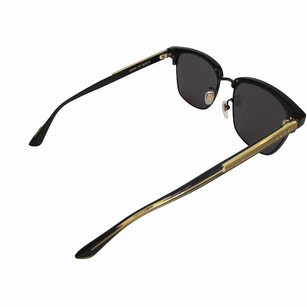 Gucci Sunglasses Side Logo Sherry Frame Black Gold 56 Eyewear — view 3