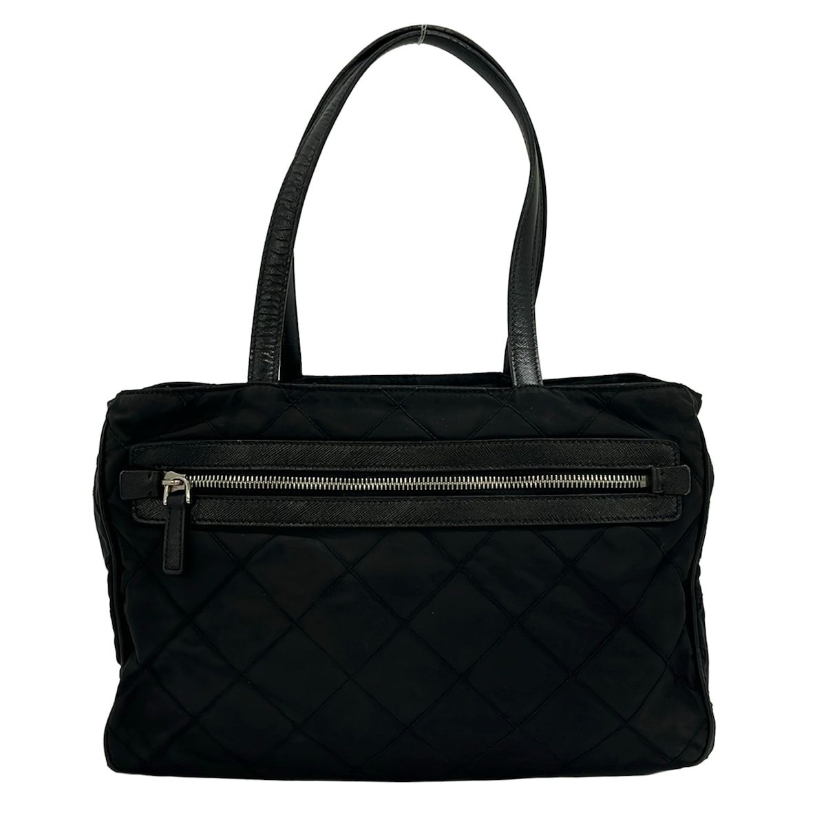 Prada Shoulder Bag Black Quilted Leather