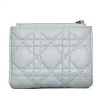 Dior Lady Dior Cannage Dahlia Wallet Bifold Ice Blue — view 4