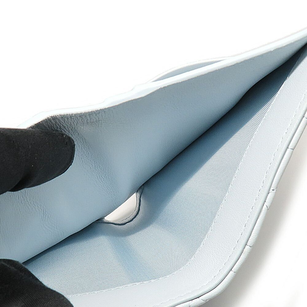 Dior Lady Dior Cannage Dahlia Wallet Bifold Ice Blue — view 7