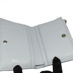 Dior Lady Dior Cannage Dahlia Wallet Bifold Ice Blue — view 6
