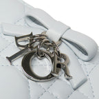 Dior Lady Dior Cannage Dahlia Wallet Bifold Ice Blue — view 5