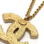 Chanel Necklace CC Logo Rhinestone Metal Gold — view 4