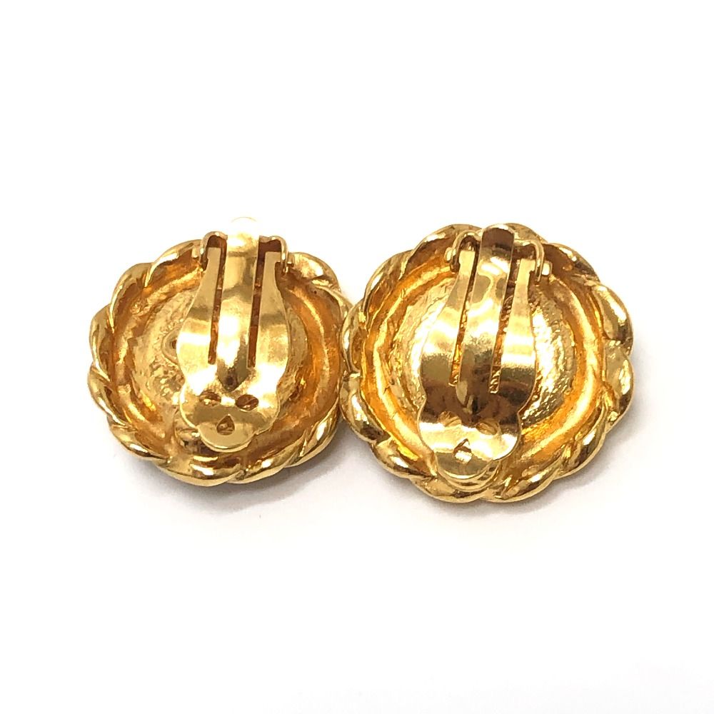 Chanel Earrings Blue Cabochon Metal Gold — view 5