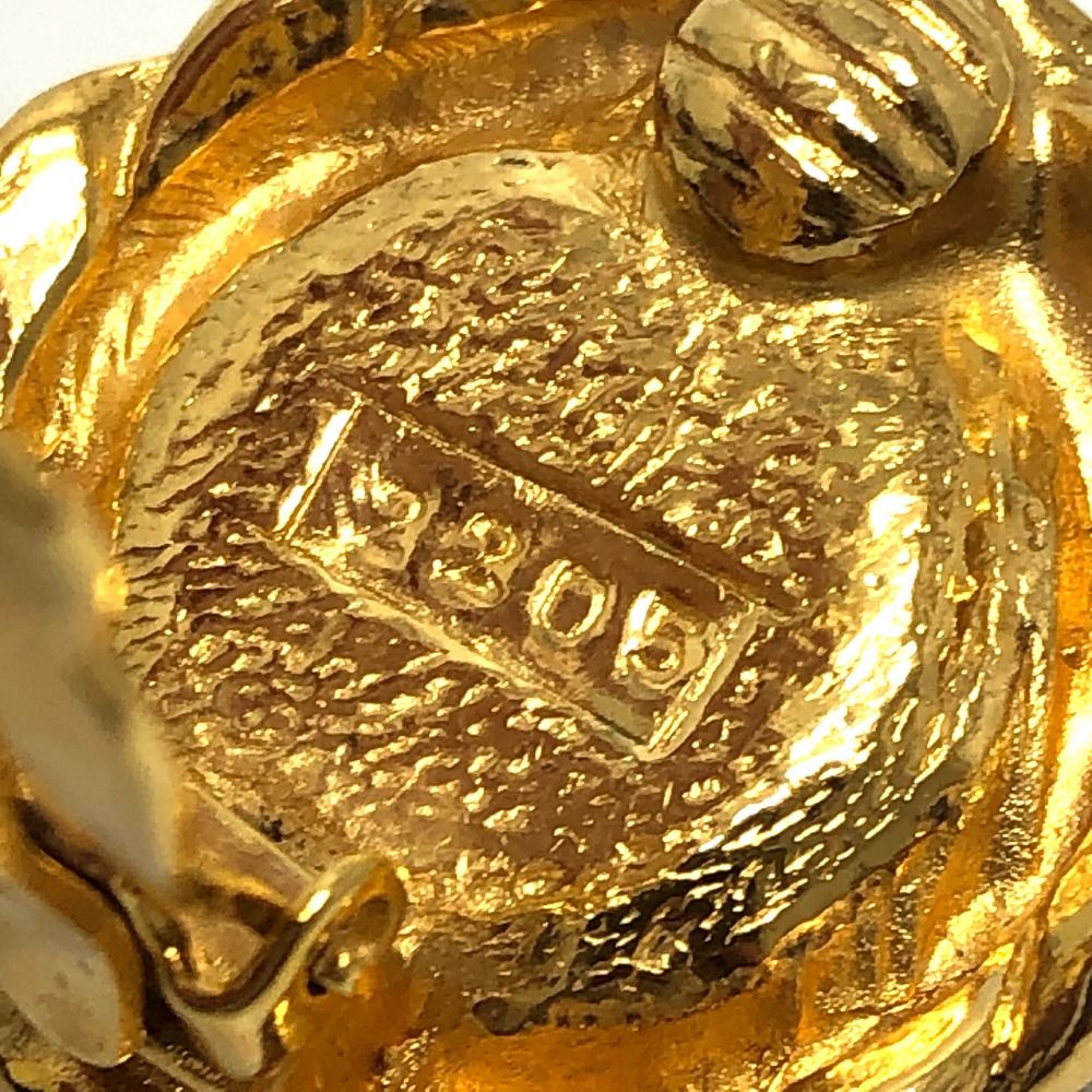 Chanel Earrings Blue Cabochon Metal Gold — view 8
