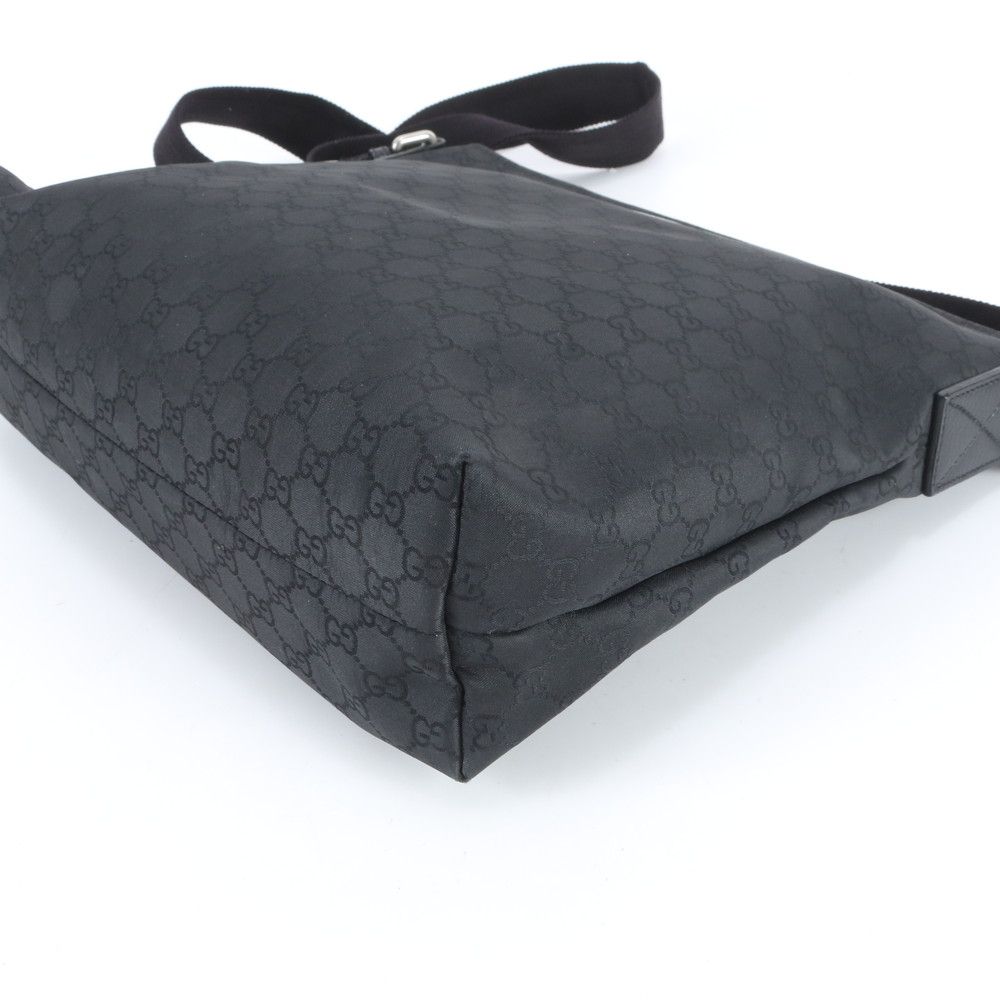 Gucci GG Nylon Leather Shoulder Bag Crossbody Messenger Business Tote — view 5