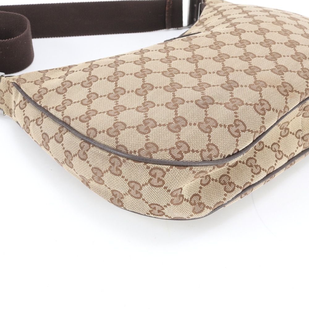 Gucci GG Canvas Leather Shoulder Bag Tote Hand Brown — view 4