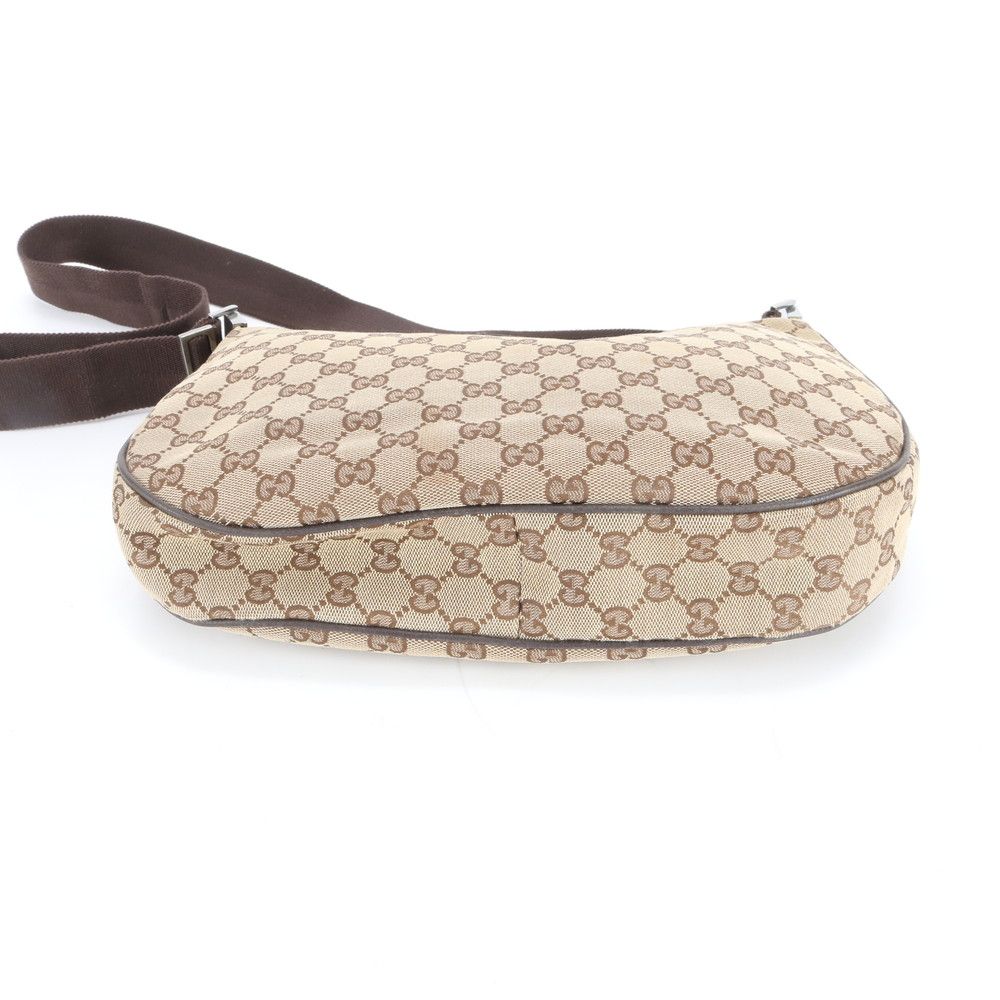 Gucci GG Canvas Leather Shoulder Bag Tote Hand Brown — view 6