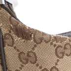 Gucci GG Canvas Leather Shoulder Bag Tote Hand Brown — view 9