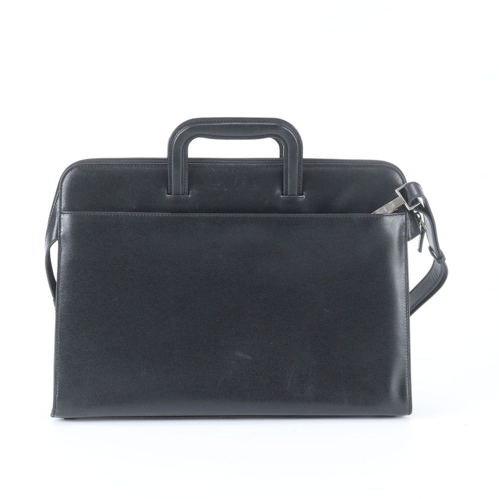 Gucci 015 Leather 2-Way Business Shoulder Document Briefcase Tote — view 3