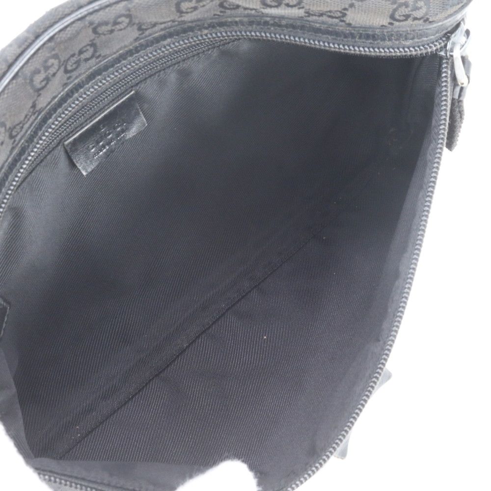 Gucci GG Canvas Leather Shoulder Bag Crossbody Messenger Business Tote Black — view 7