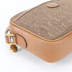 Gucci GG Logo Jacquard Leather Shoulder Bag Crossbody Hand Brown — view 6