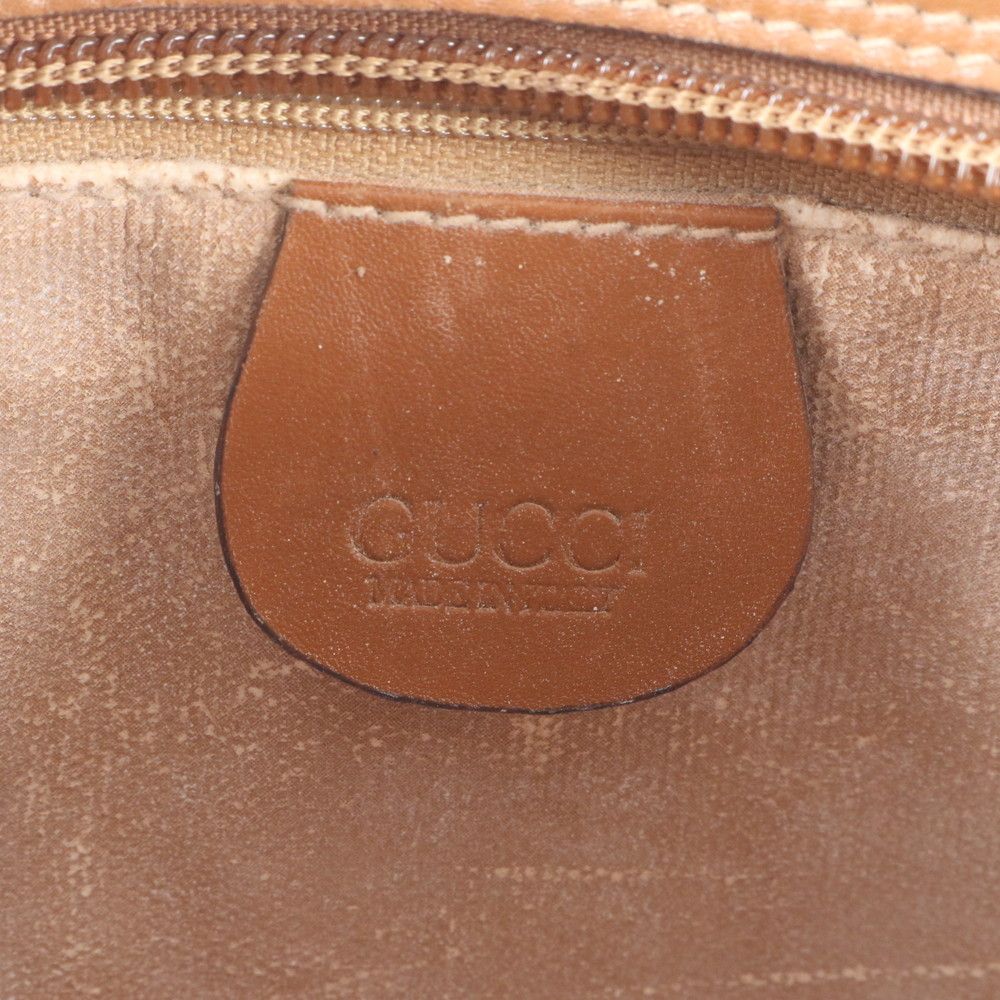 Gucci GG Logo Jacquard Leather Shoulder Bag Crossbody Hand Brown — view 8