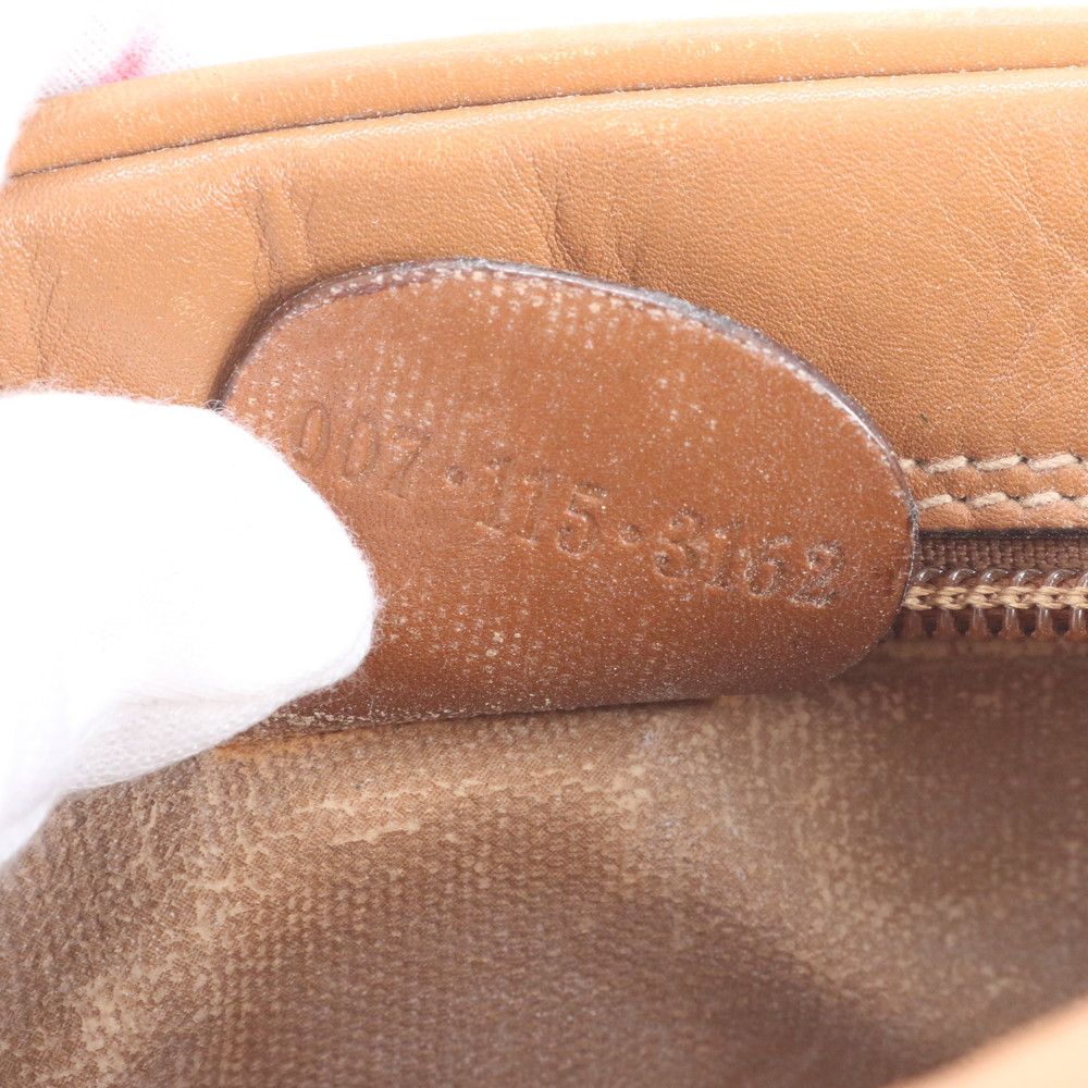 Gucci GG Logo Jacquard Leather Shoulder Bag Crossbody Hand Brown — view 9