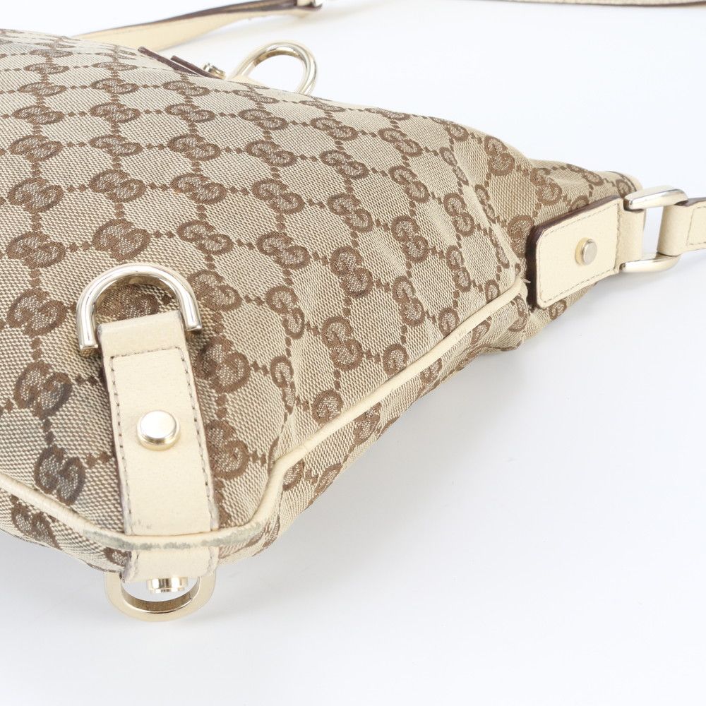 Gucci GG Canvas Abbey Leather Shoulder Bag Crossbody Hand Tote — view 4