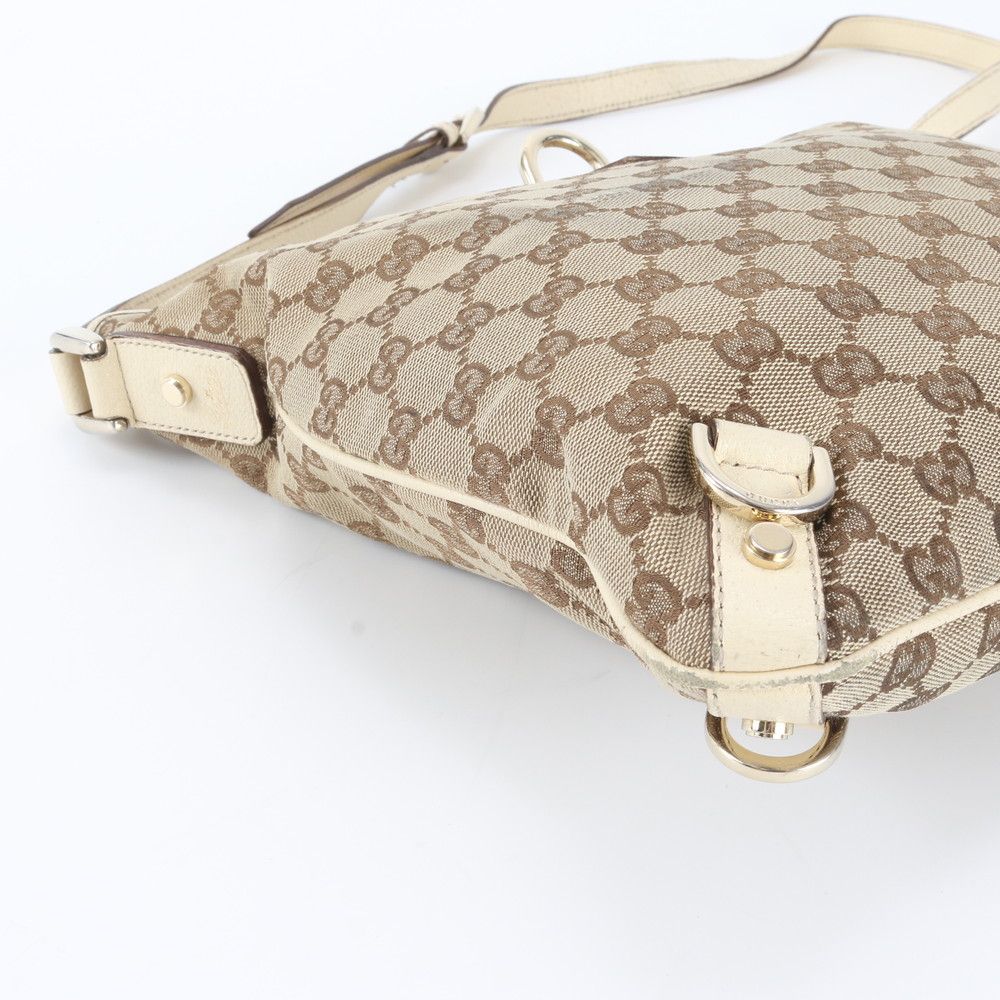 Gucci GG Canvas Abbey Leather Shoulder Bag Crossbody Hand Tote — view 6