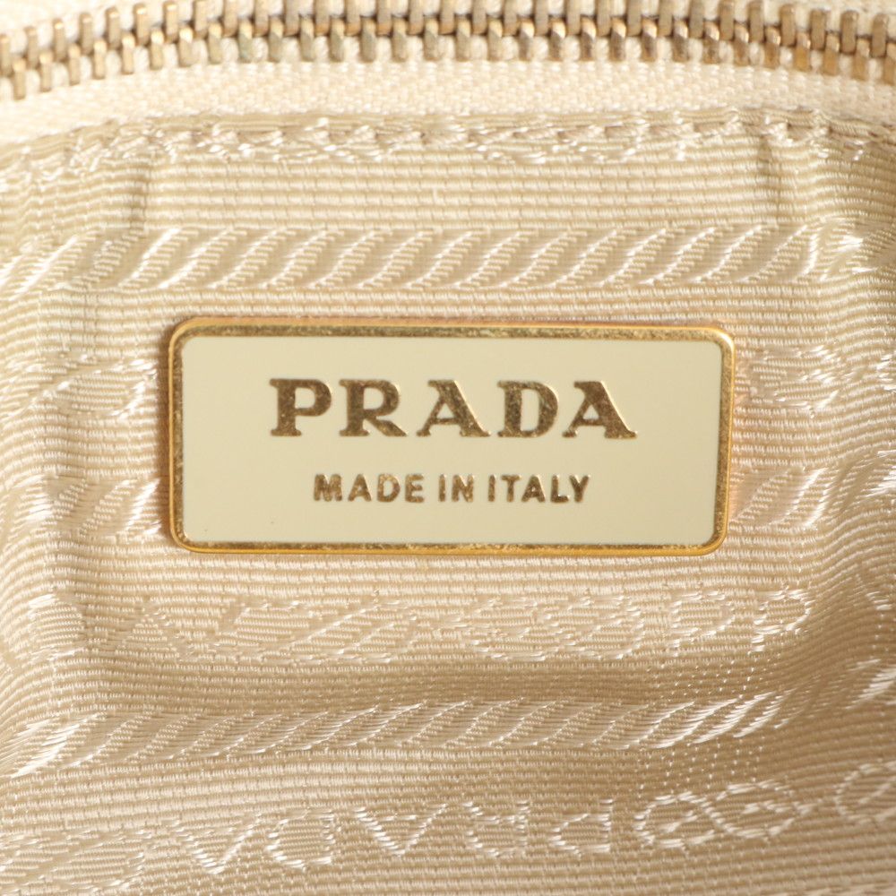 Prada Tessuto Nylon Triangle Logo Leather Shoulder Bag Tote Hand — view 8