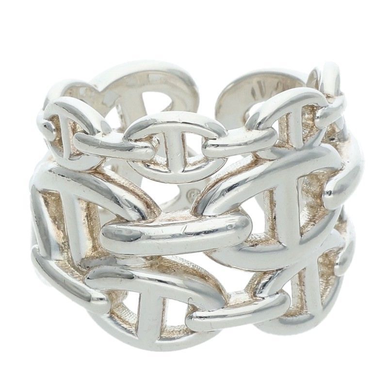 Hermes Chaine D'ancre Enchainee GM Silver Ring