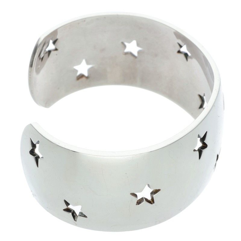 Hermes Moon Star Silver Bangle Bracelet — view 4