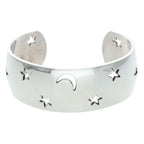 Hermes Moon Star Silver Bangle Bracelet