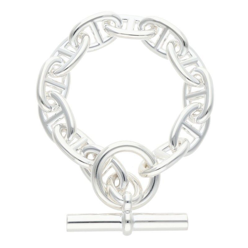 Hermes Chaine D'ancre TGM Silver Bracelet