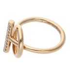 Hermes Echappee PM 18k Pink Gold Pave Diamond Ring — view 4