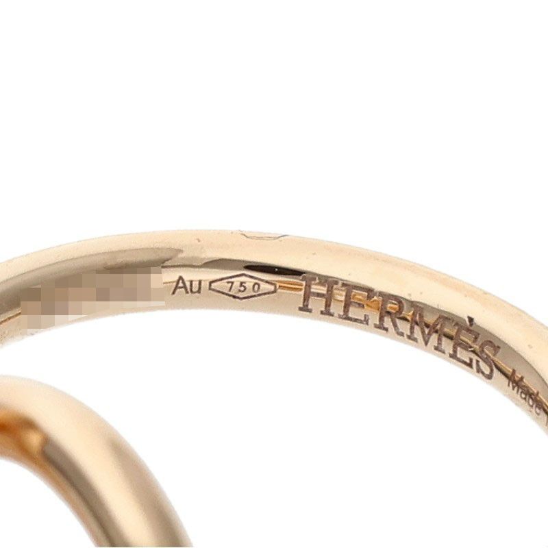 Hermes Echappee PM 18k Pink Gold Pave Diamond Ring — view 3
