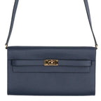 Hermes Kelly Wallet Long To Go Color Blue New Shoulder