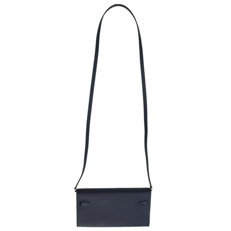 Hermes Kelly Wallet Long To Go Color Blue New Shoulder