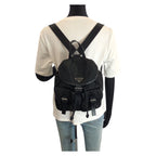 Prada Tessuto Black Silver Nylon Leather Backpack — view 7