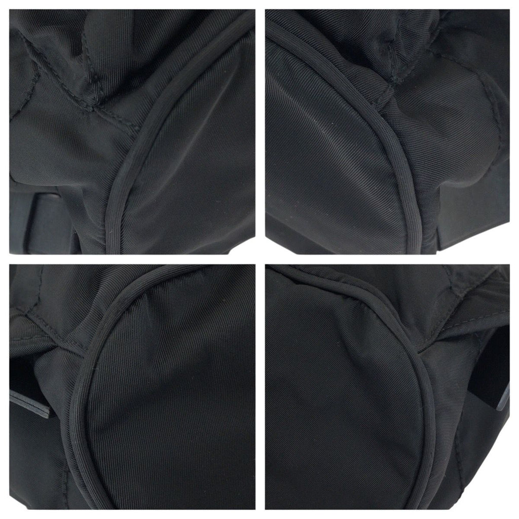 Prada Tessuto Black Silver Nylon Leather Backpack — view 3