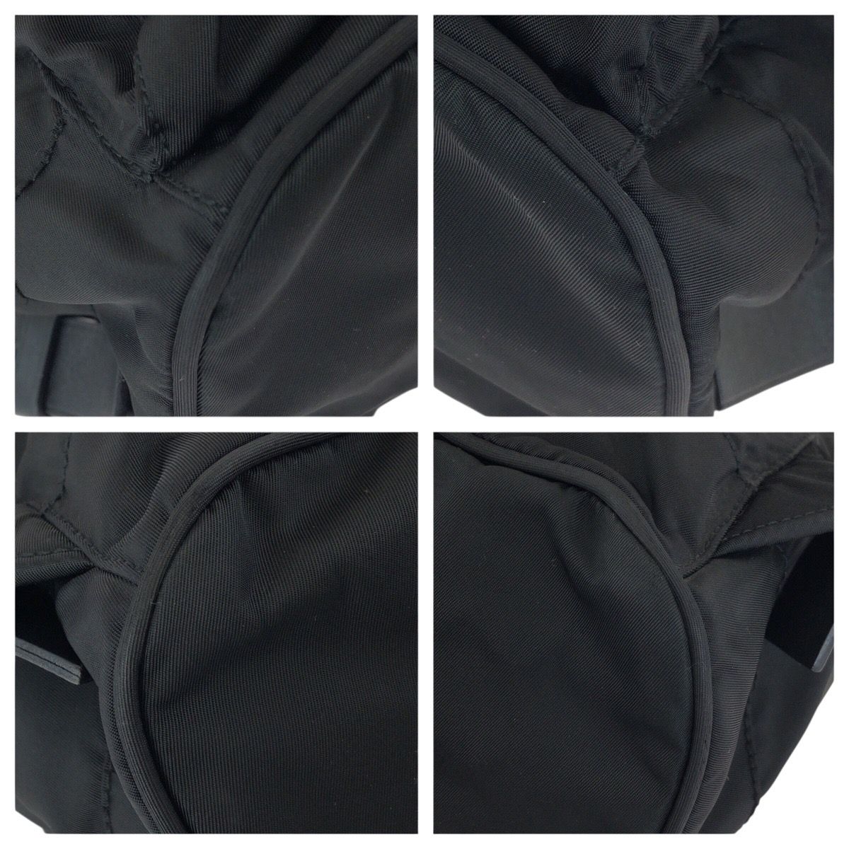 Prada Tessuto Black Silver Nylon Leather Backpack — view 3