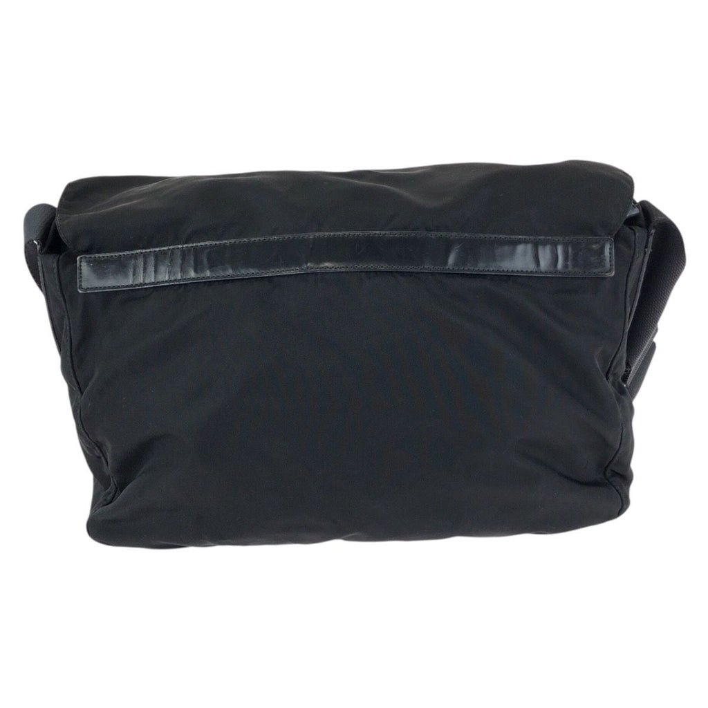 Prada Tessuto Black Silver Nylon Leather Shoulder — view 2