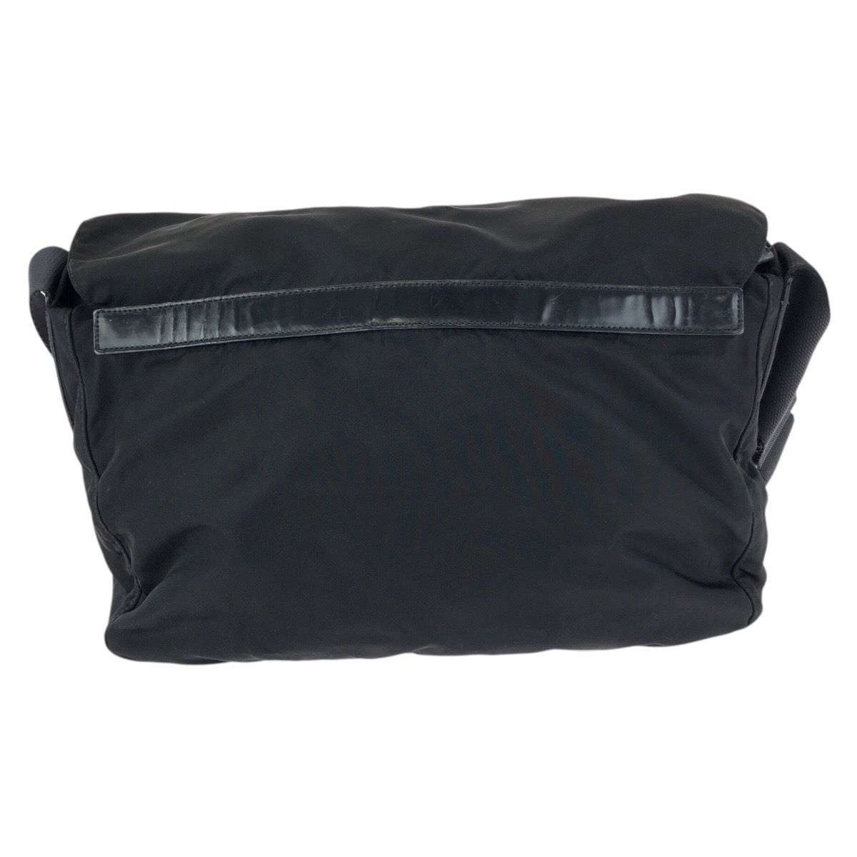 Prada Tessuto Black Silver Nylon Leather Shoulder — view 2
